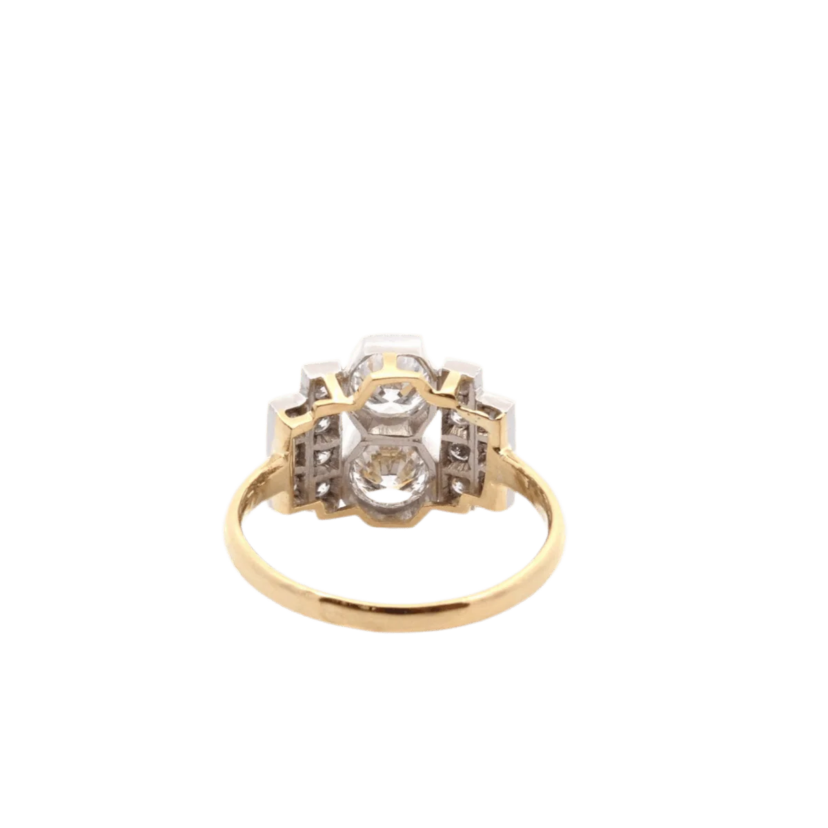 Ring Paved in yellow gold, paltinium and diamonds - Image 3