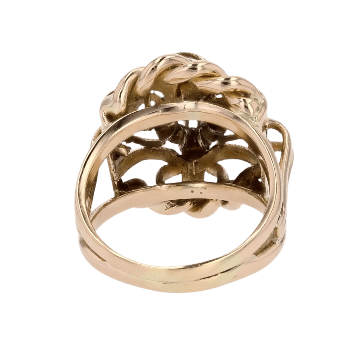 Ring vintage gold interlaced and diamond - Image 4