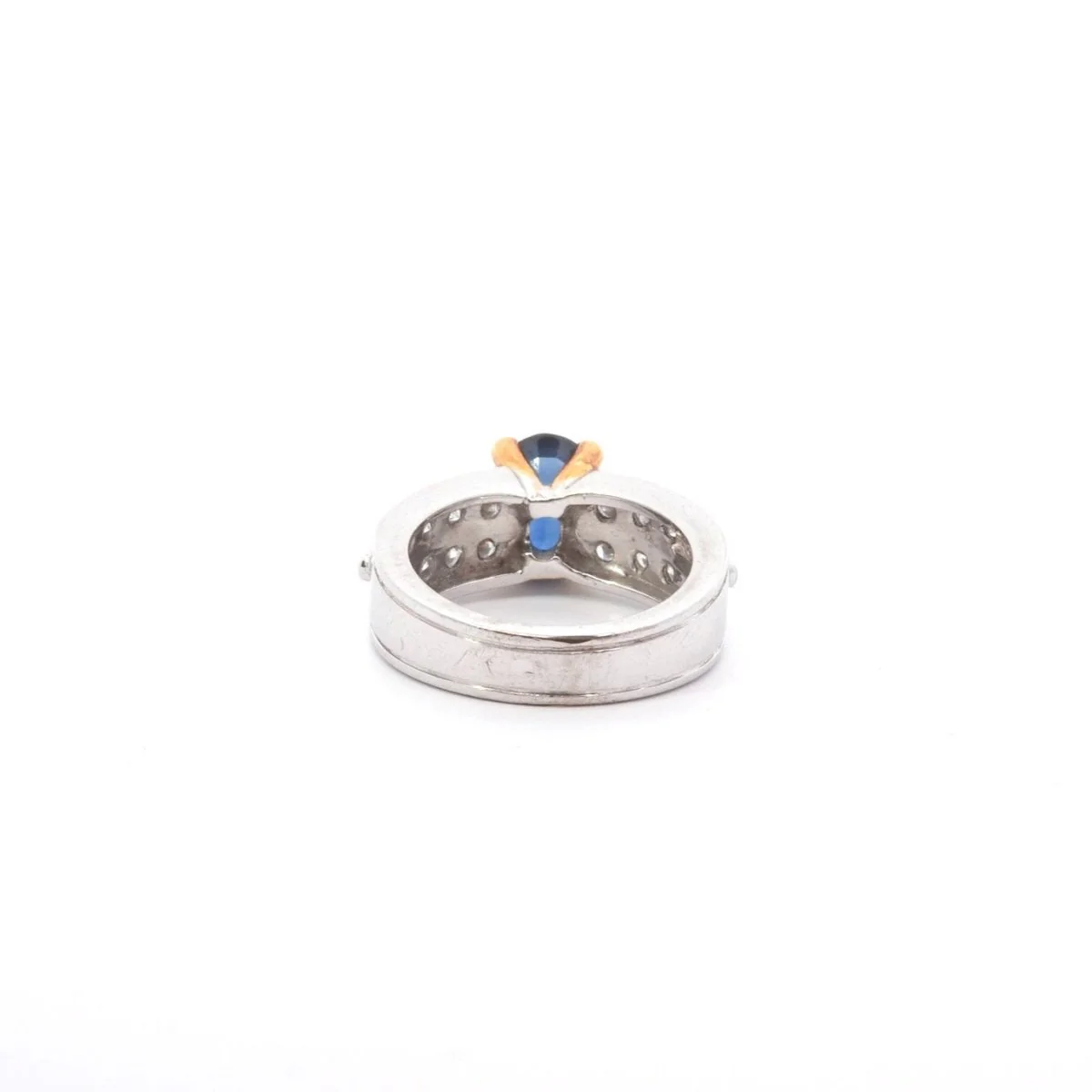 Ring vintage sapphire and diamonds 18k gold - Image 5