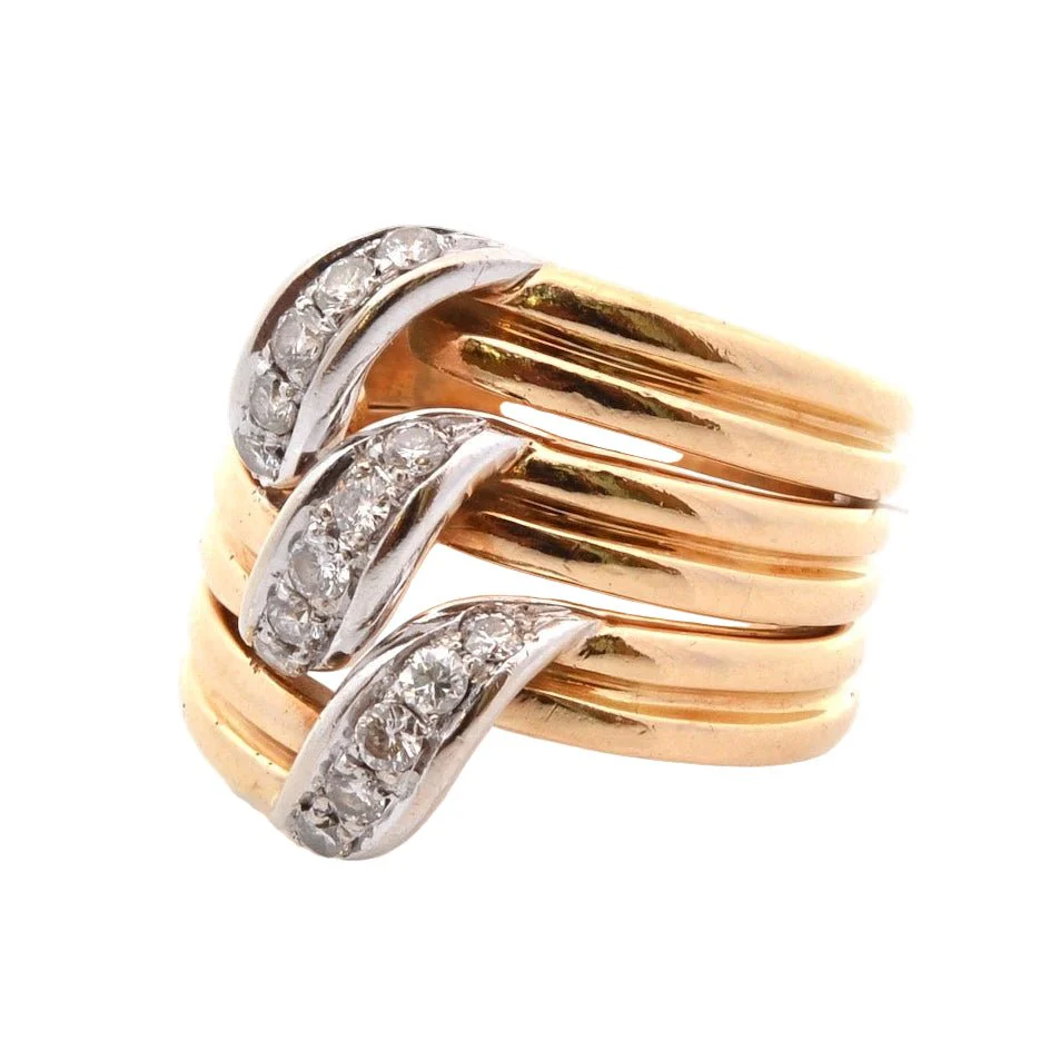 Cartier ring in yellow gold, platinum, and diamonds - Image 3
