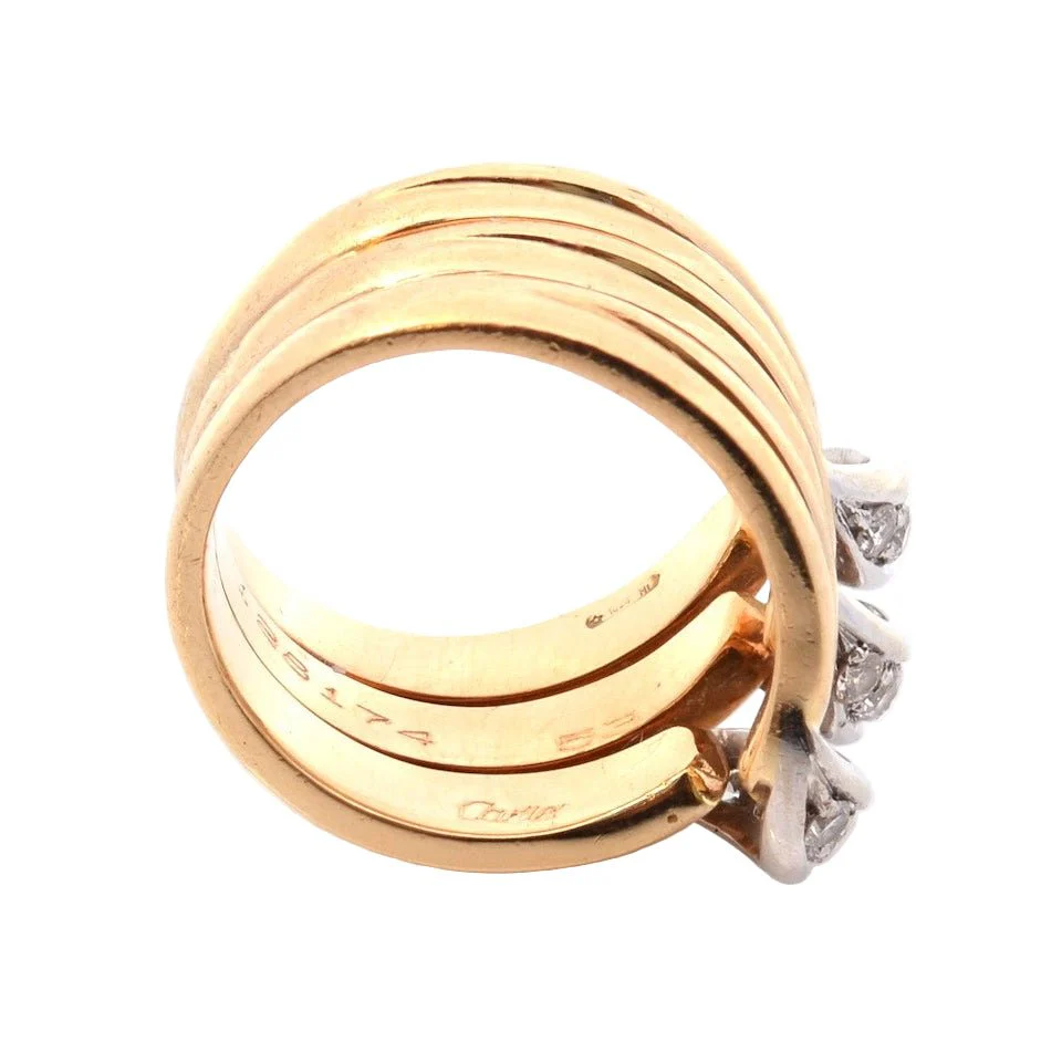 Cartier ring in yellow gold, platinum, and diamonds - Image 4