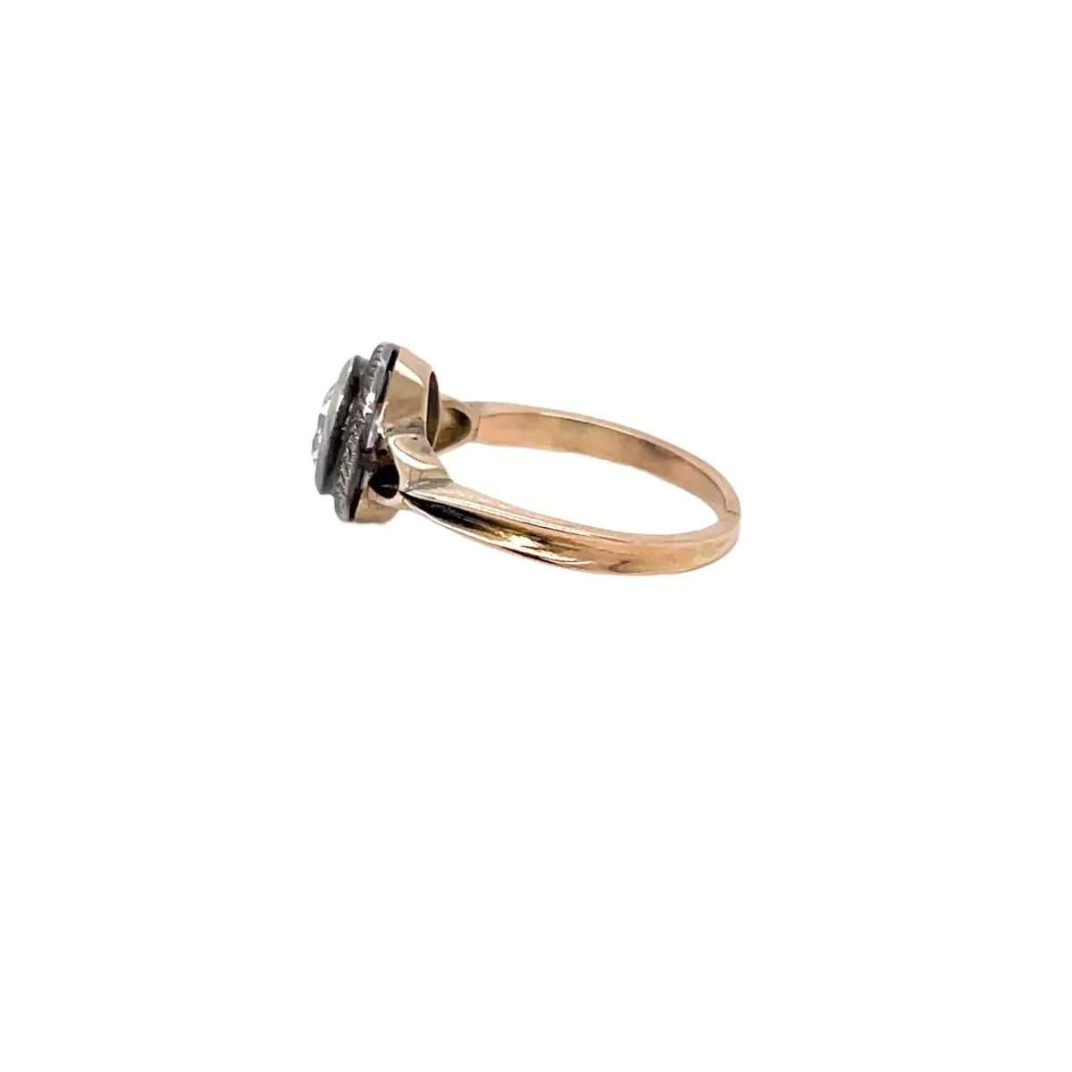Belle Epoque engagement ring in gold and silver with diamonds - Image 5