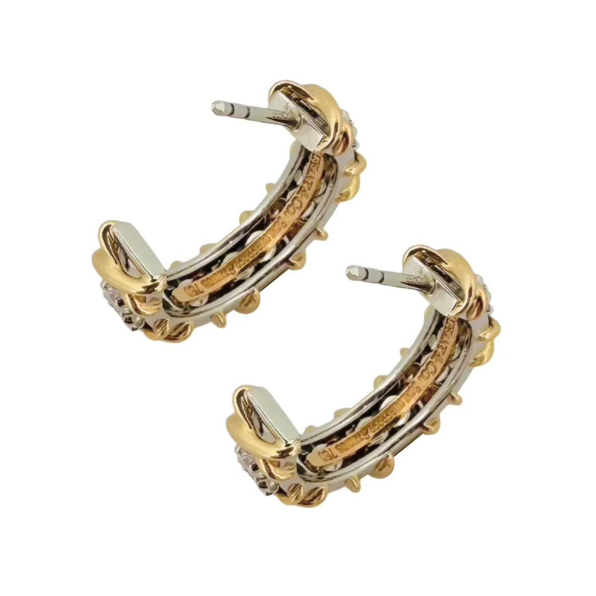 TIFFANY & CO. earrings in yellow gold, white gold and diamonds - Image 2