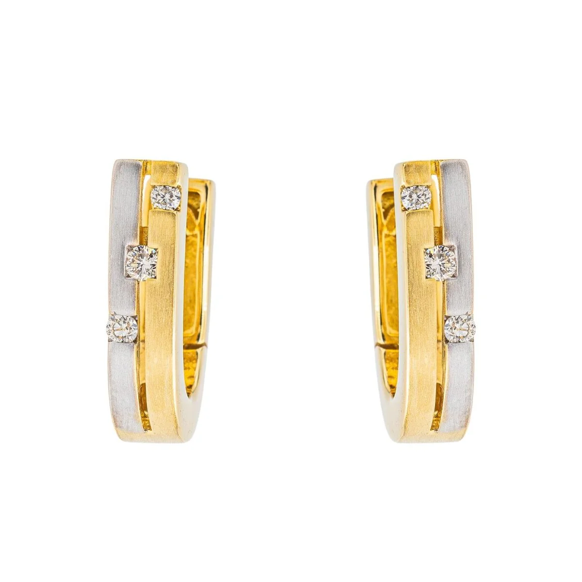 Yellow gold diamond earrings