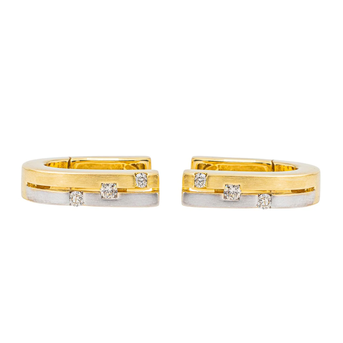 Yellow gold diamond earrings - Image 3