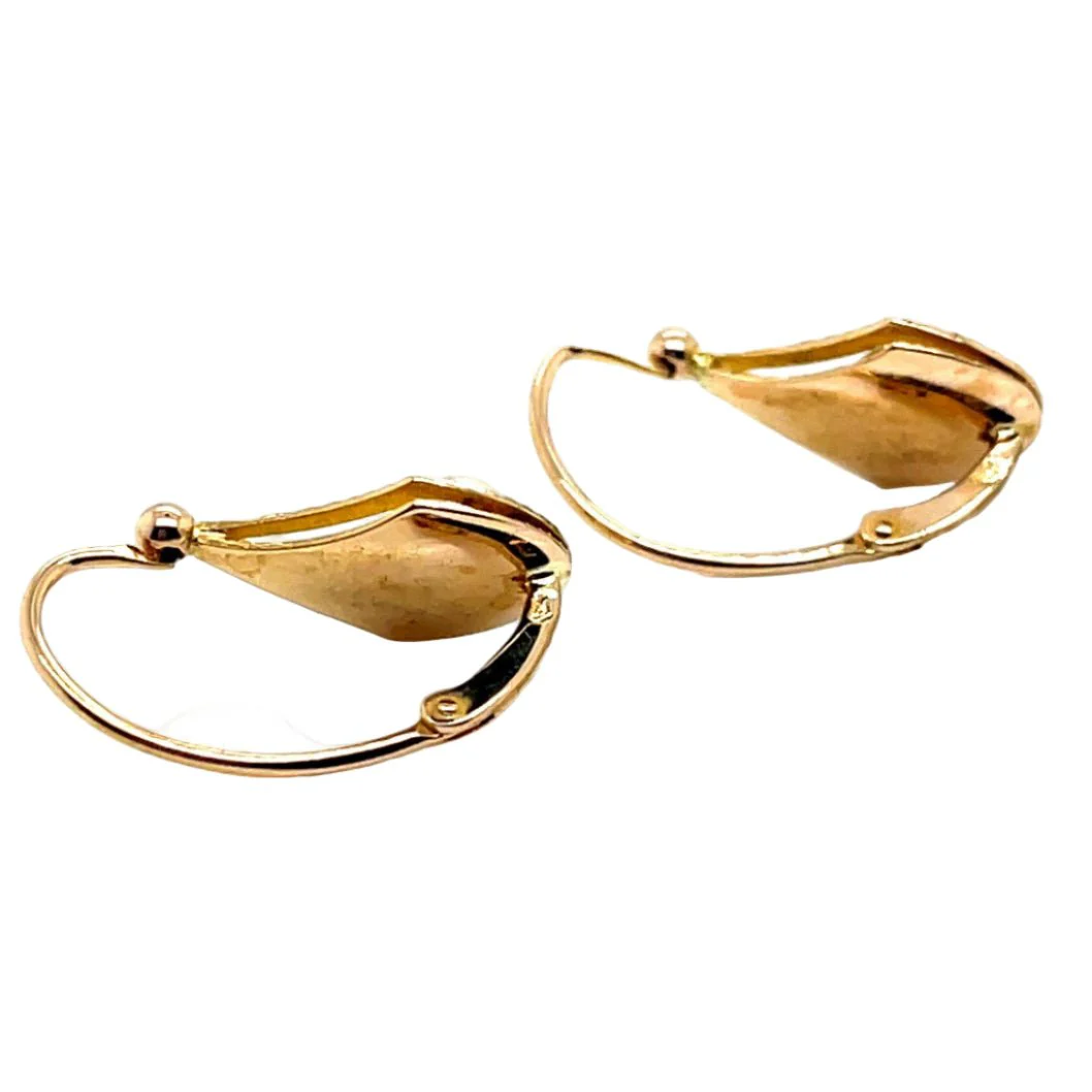 Lever-back earrings in Yellow gold and Pearls - Image 2