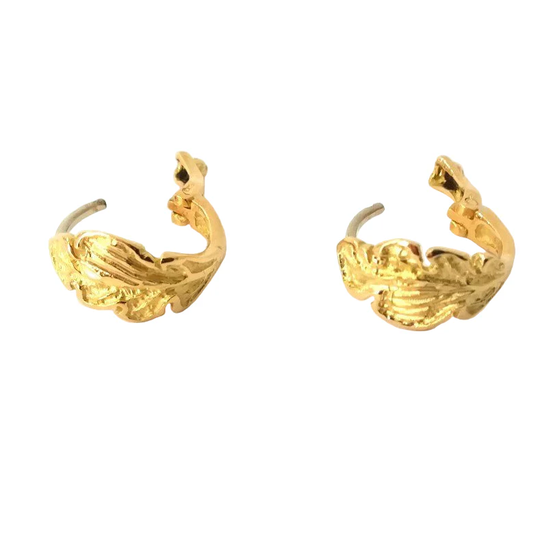 Earrings in yellow gold and white gold - Image 2