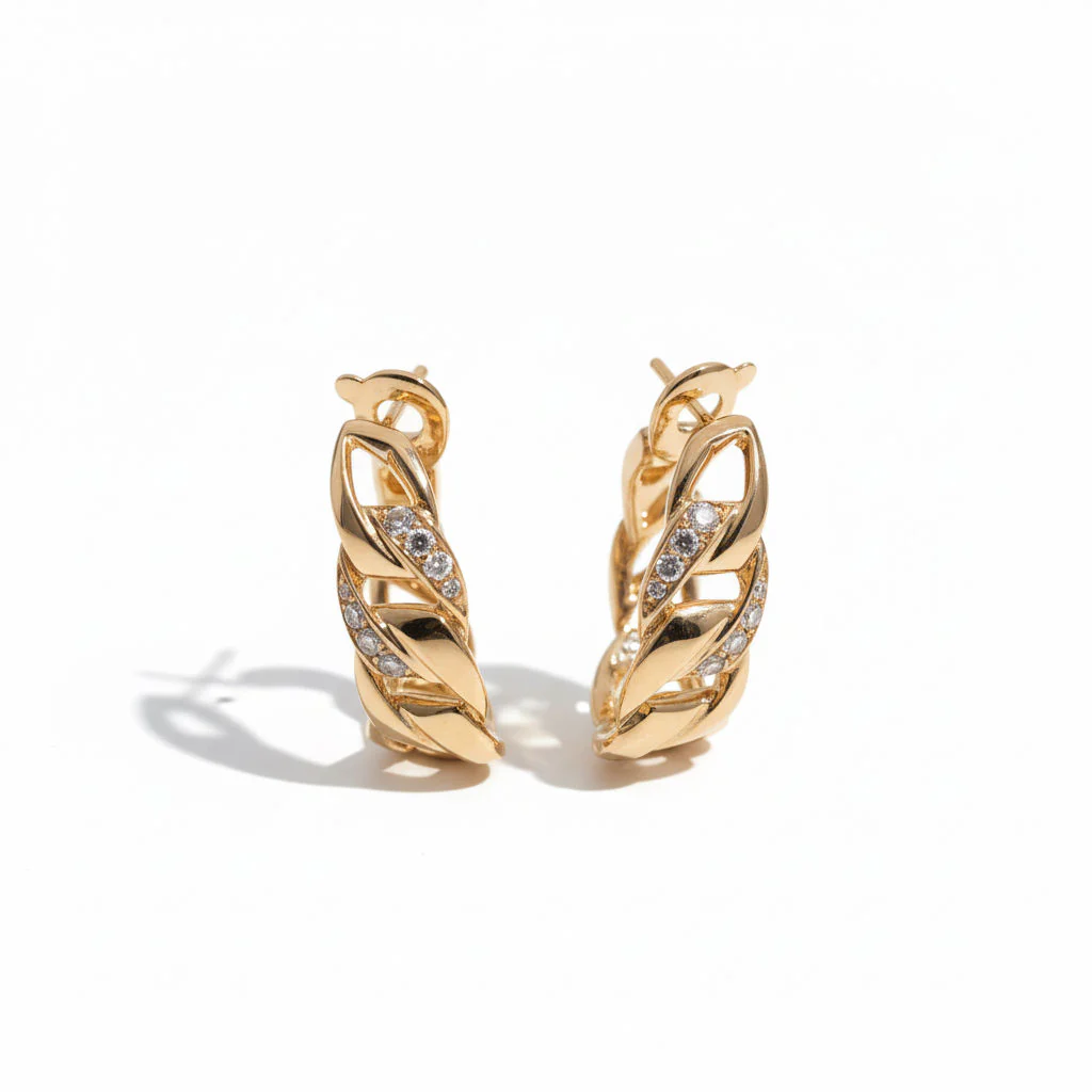 CARTIER "Bergame" Earrings in Yellow gold and Diamonds
