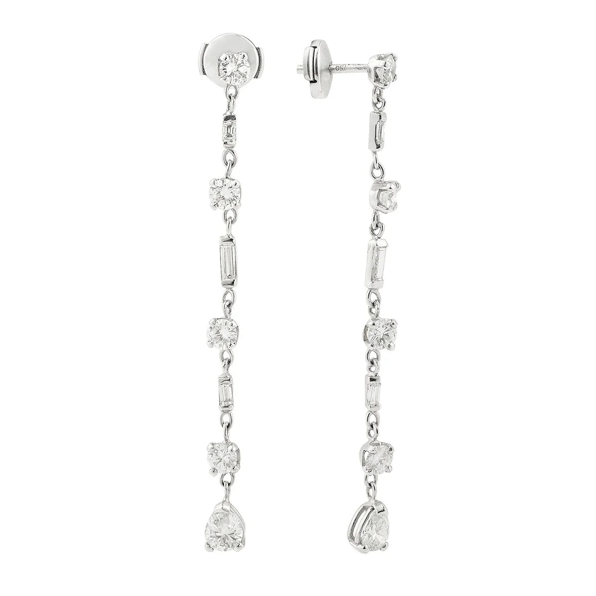 Pendant earrings in white gold and diamonds - Image 3