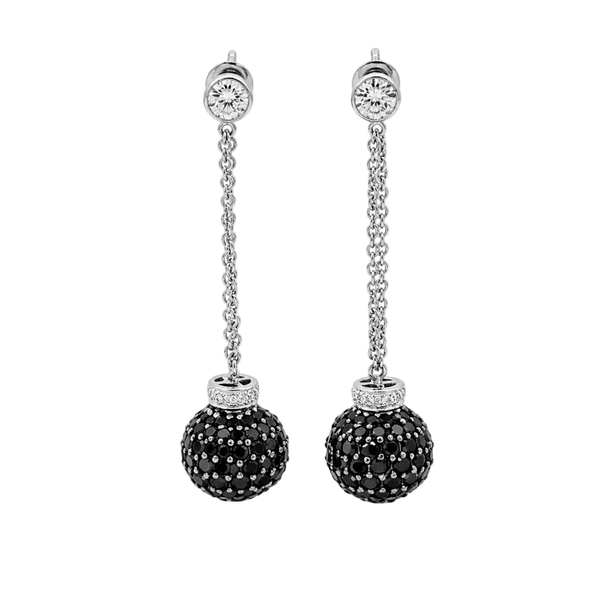 White Gold and Diamond Dangle Earrings