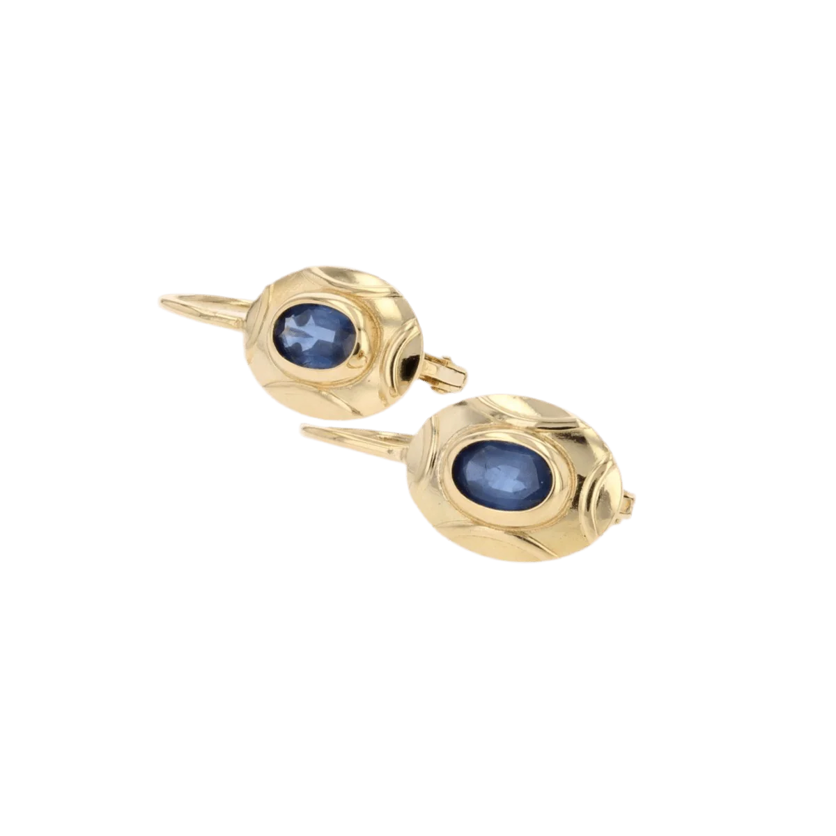 Sleeper earrings in yellow gold and sapphires - Image 6