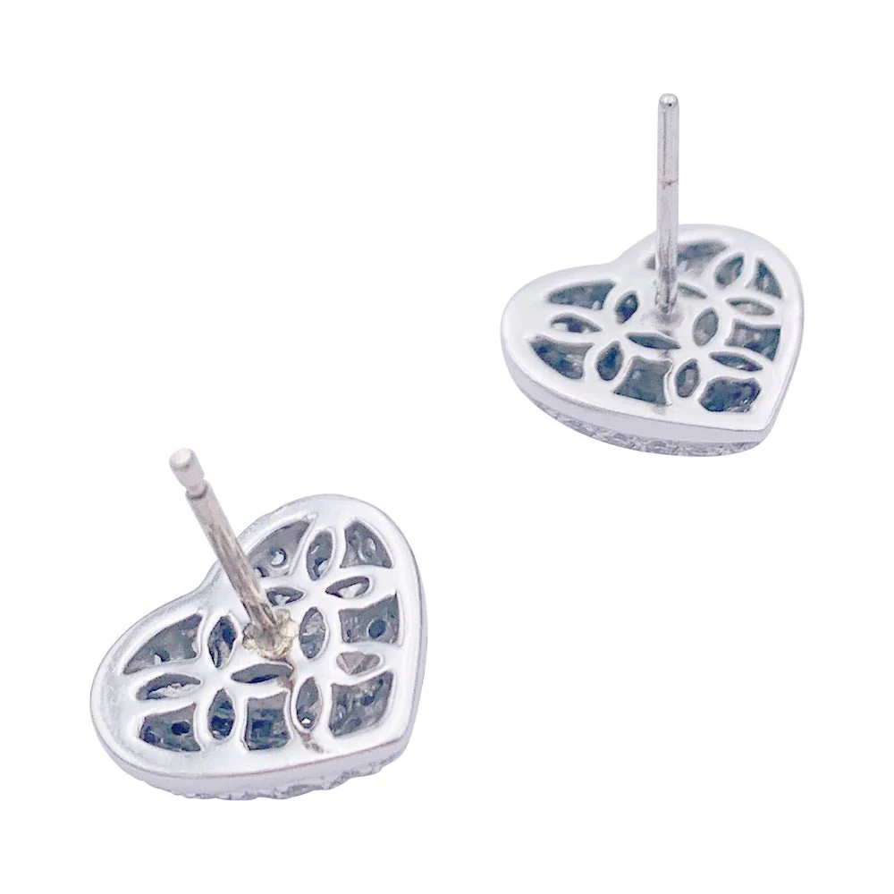 “Heart” earrings in white gold and diamonds - Image 4