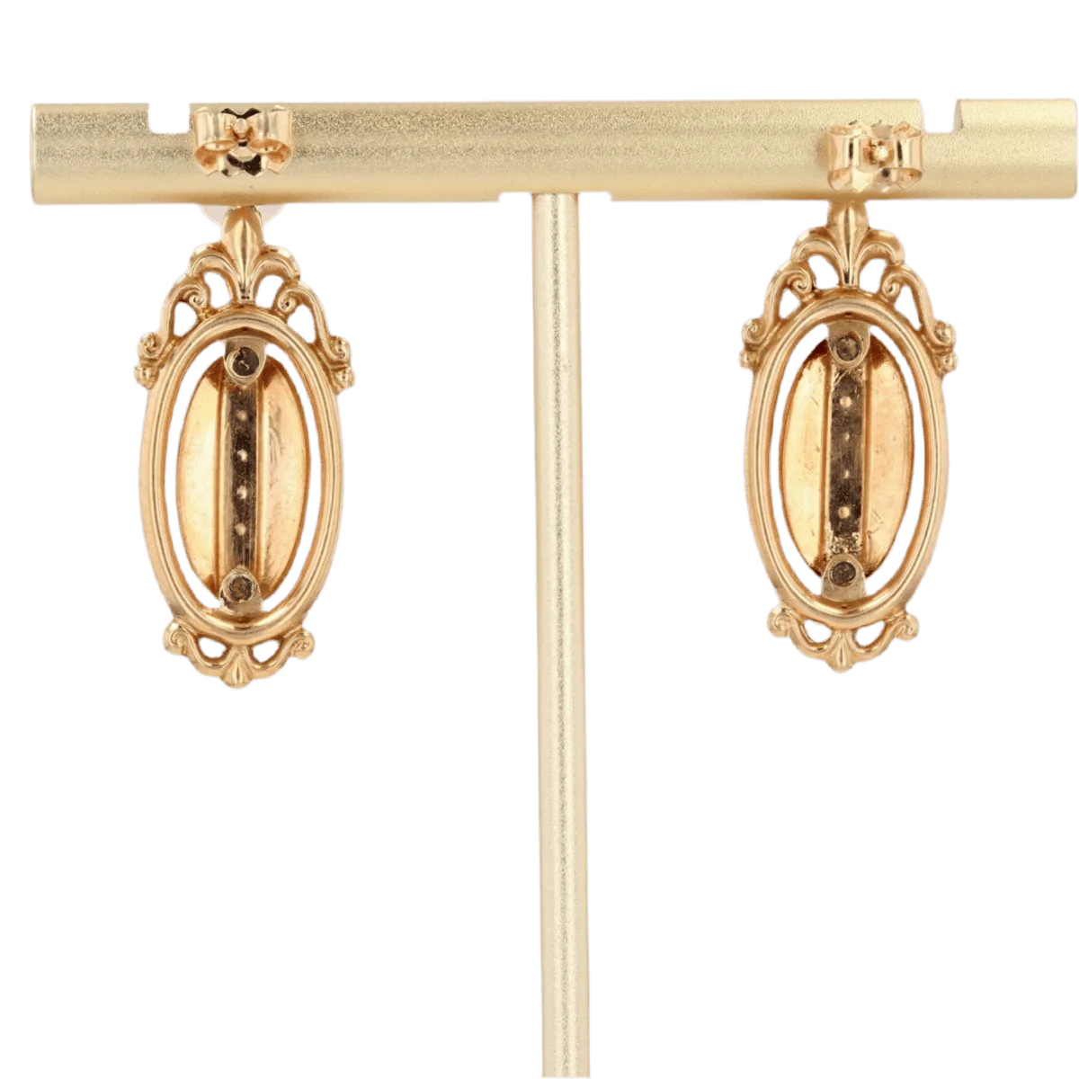 Earrings Fleas in yellow gold, rose gold and beads - Image 4