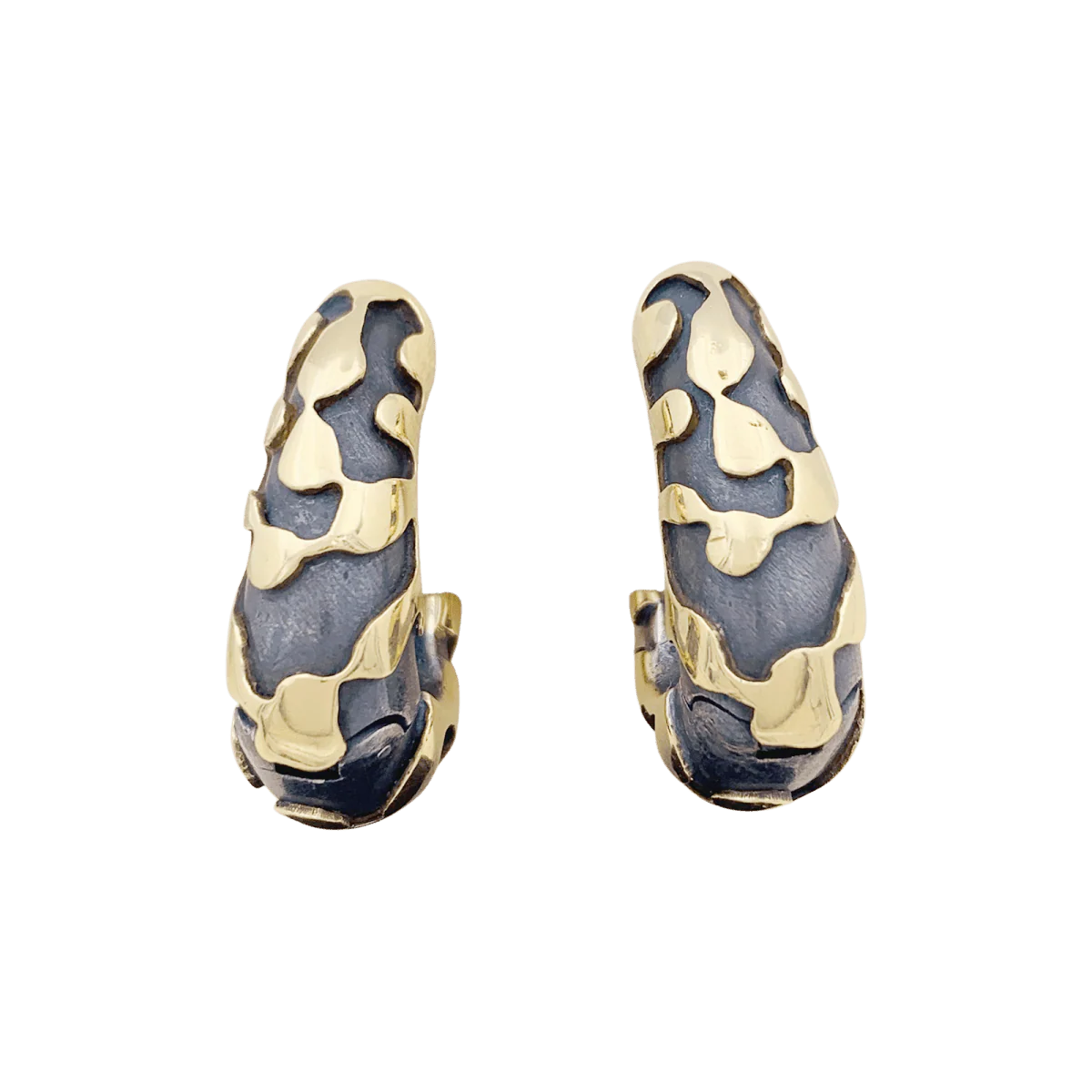 Earrings Clips in yellow gold and bronze
