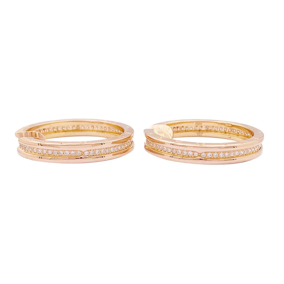 BULGARI "Bulgari-Bulgari" earrings in pink gold and diamonds - Image 4