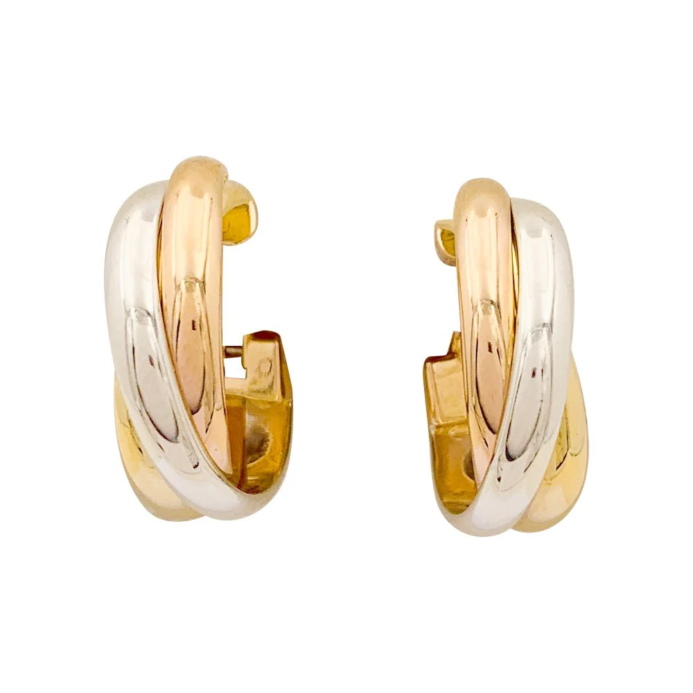 CARTIER “Trinity” earrings, three golds