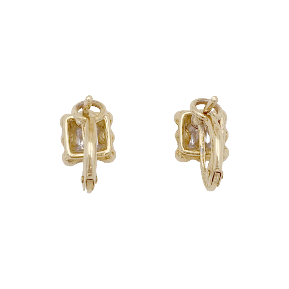 CHAUMET "Quadrangular" Sleeper Earrings in yellow gold and diamonds - Image 5