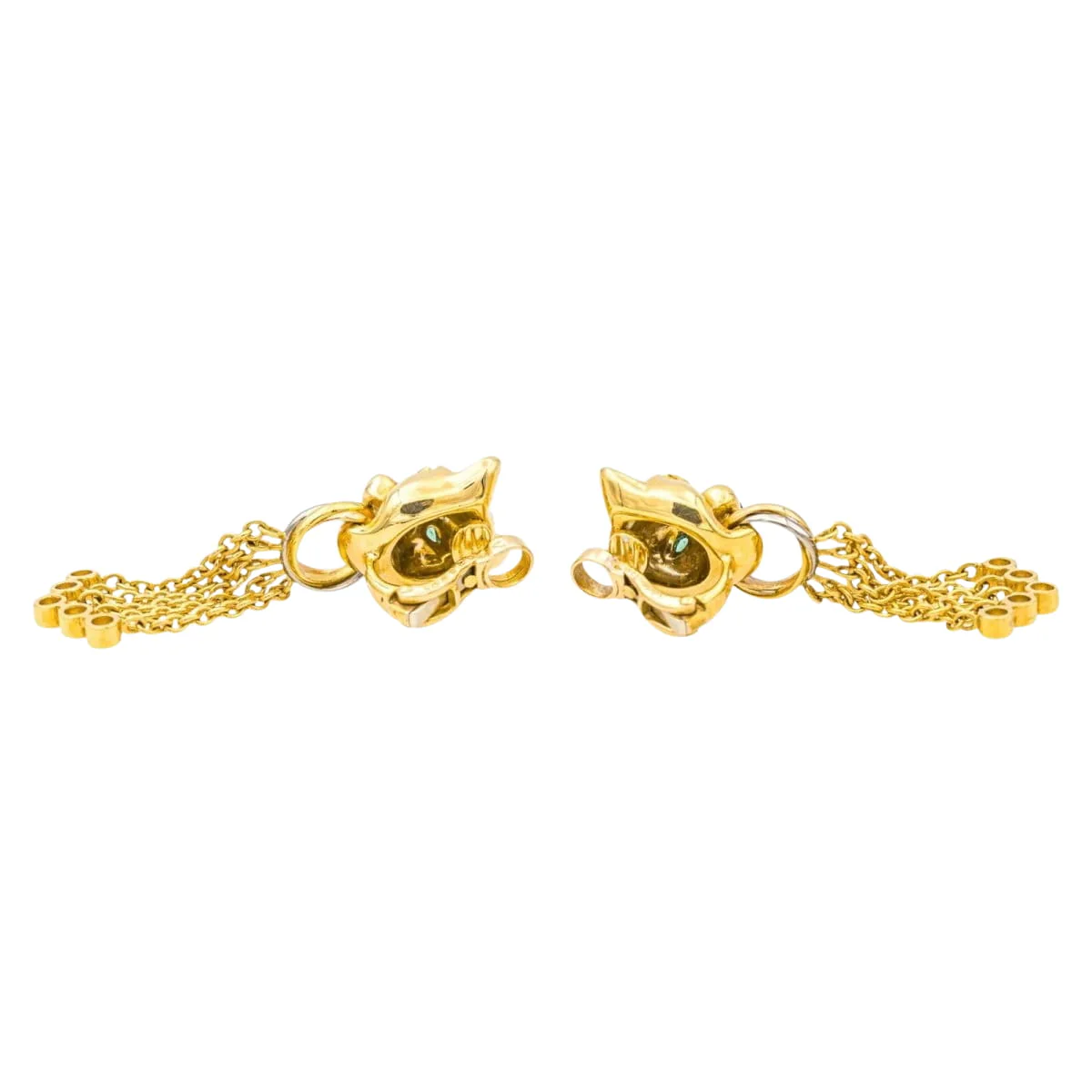 Earrings Clips CARTIER "Panthère" in yellow gold, emeralds and diamonds - Image 5