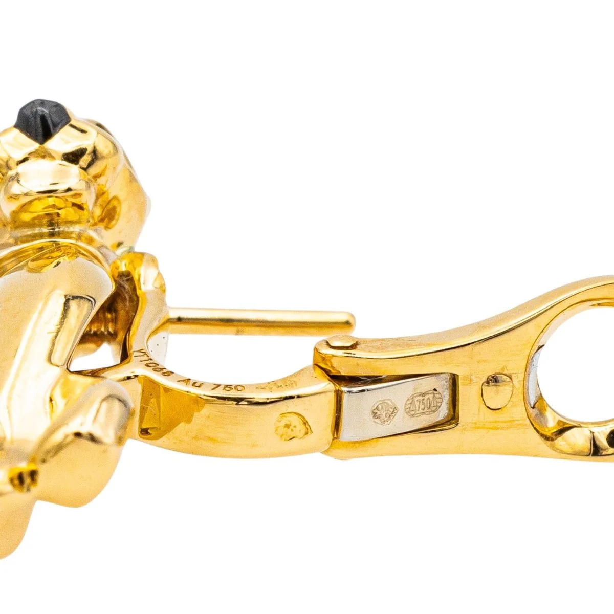 CARTIER “Panthère” clip earrings in yellow gold, white gold, garnets and onyx - Image 9