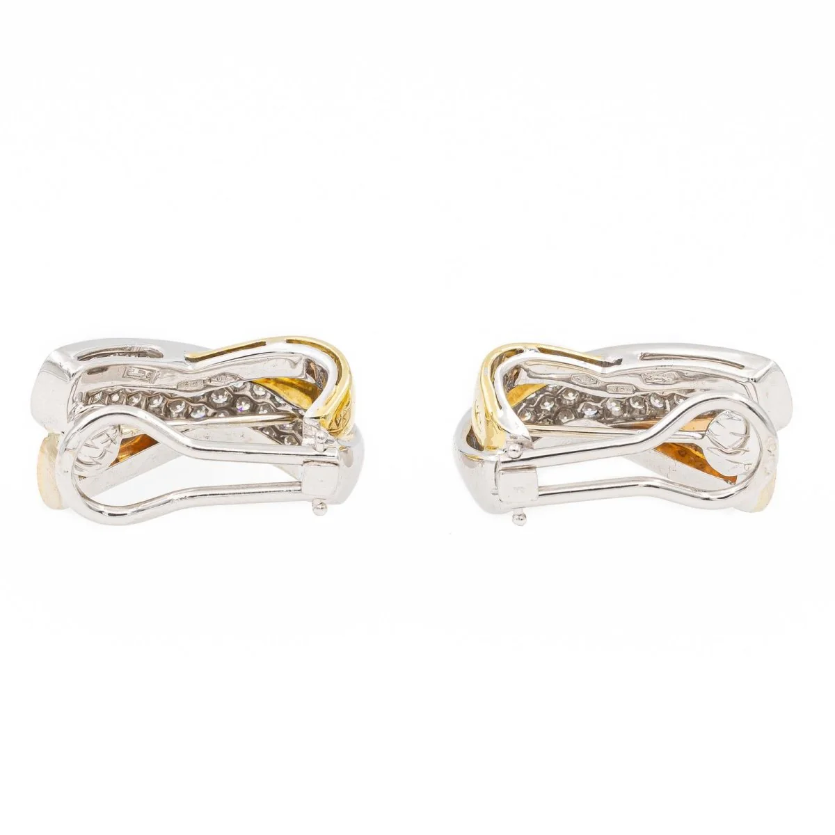 Clip-on earrings in white gold and diamond - Image 3