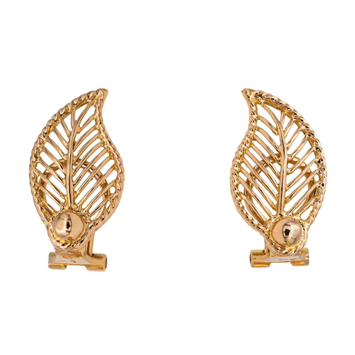Yellow gold clip earrings