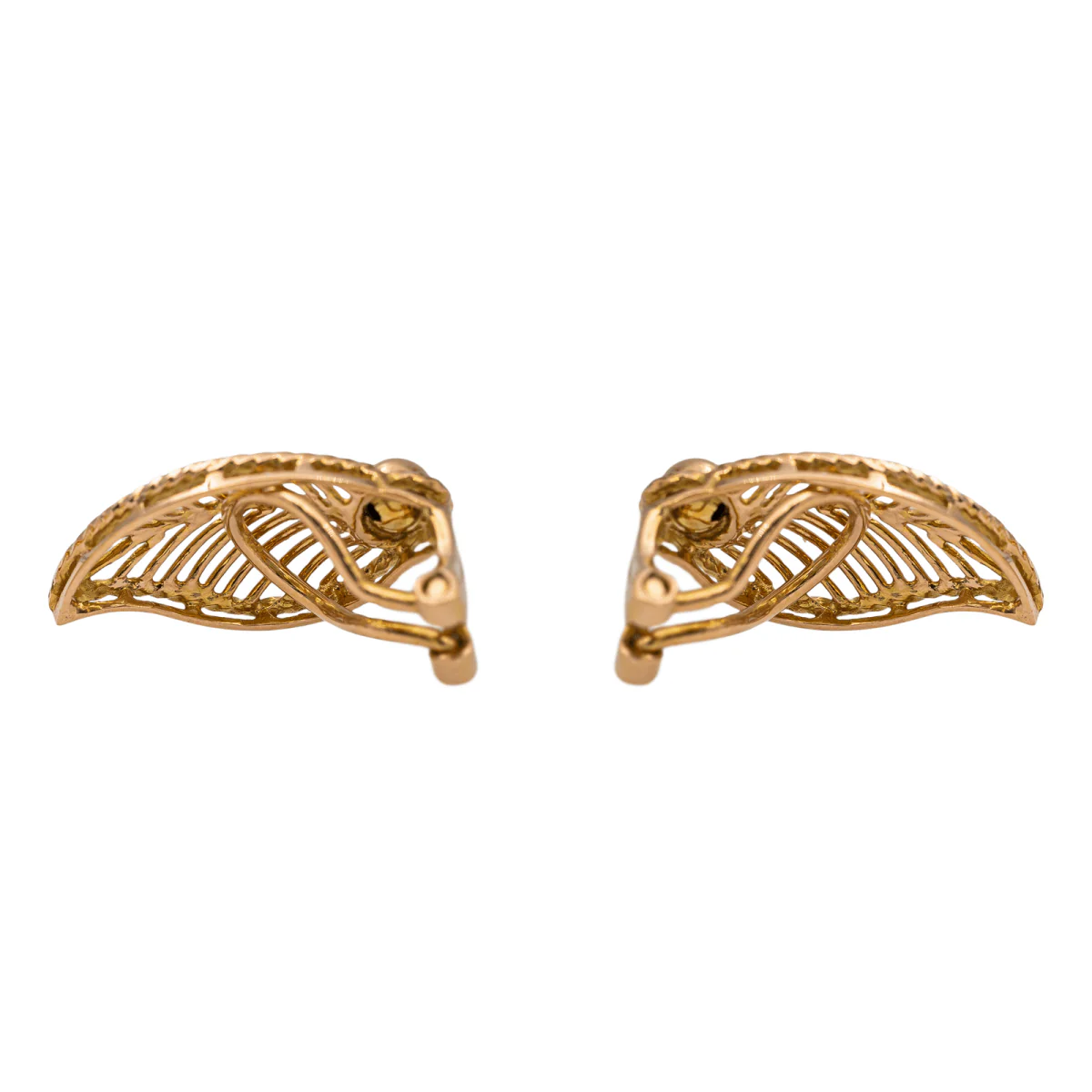 Yellow gold clip earrings - Image 3