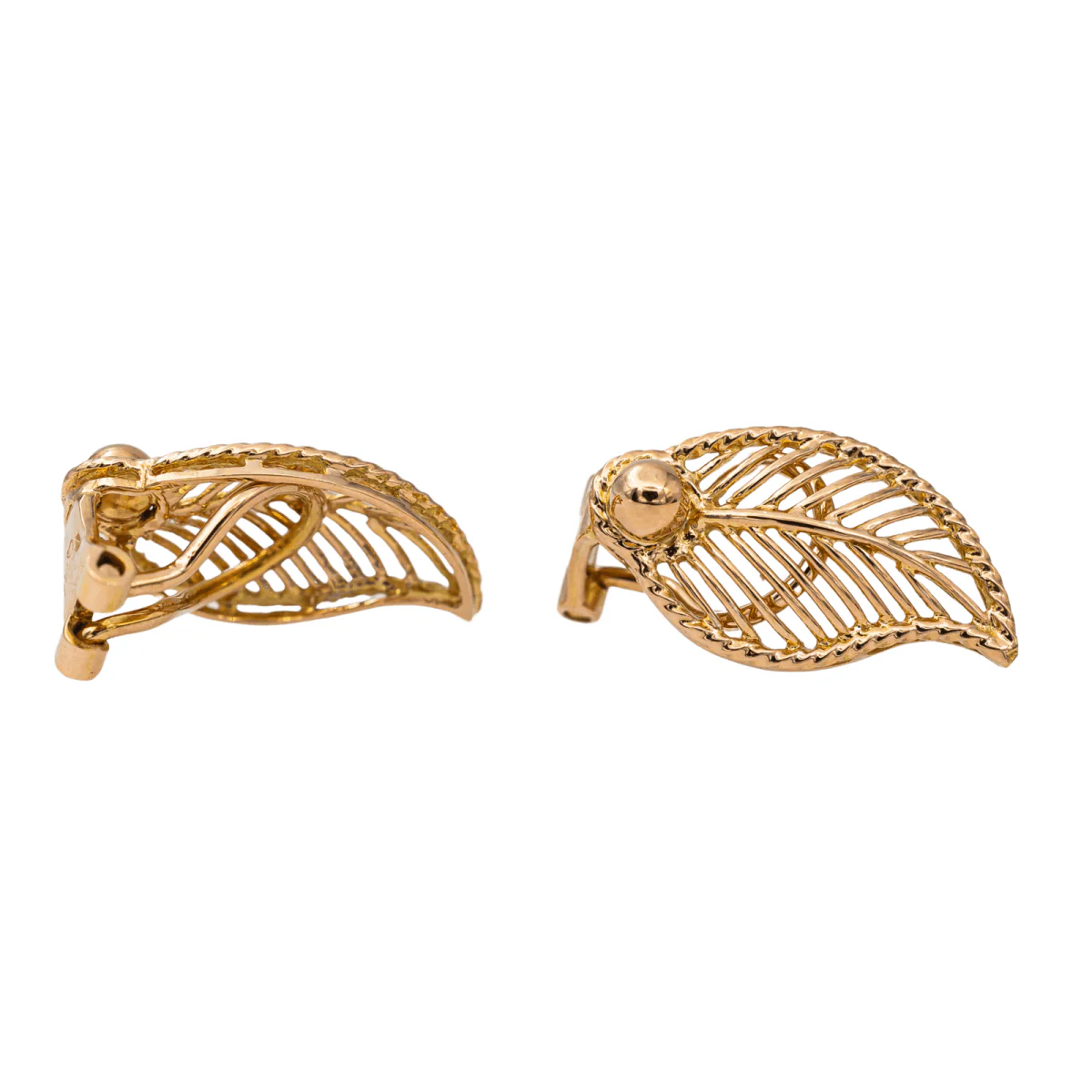 Yellow gold clip earrings - Image 4