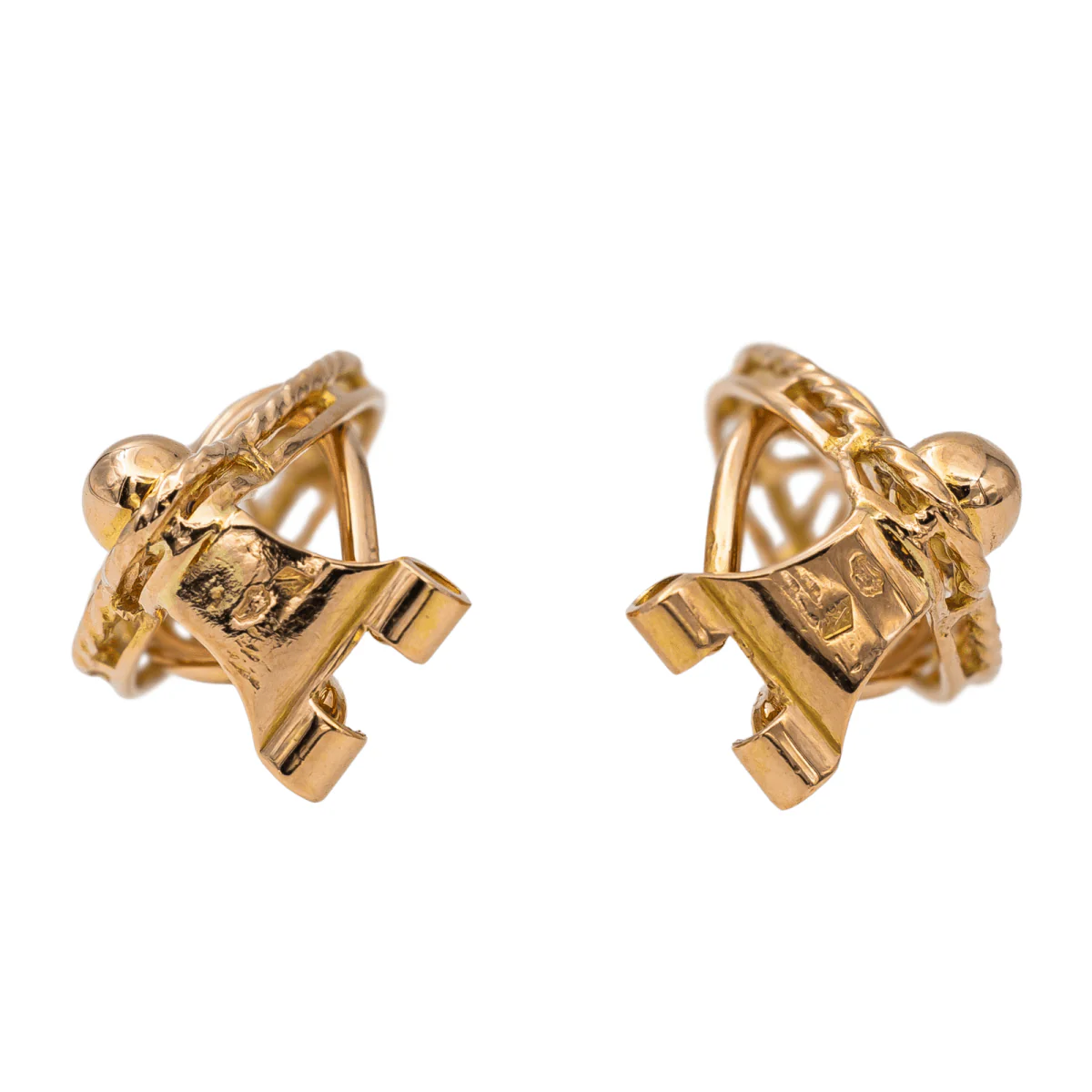 Yellow gold clip earrings - Image 5