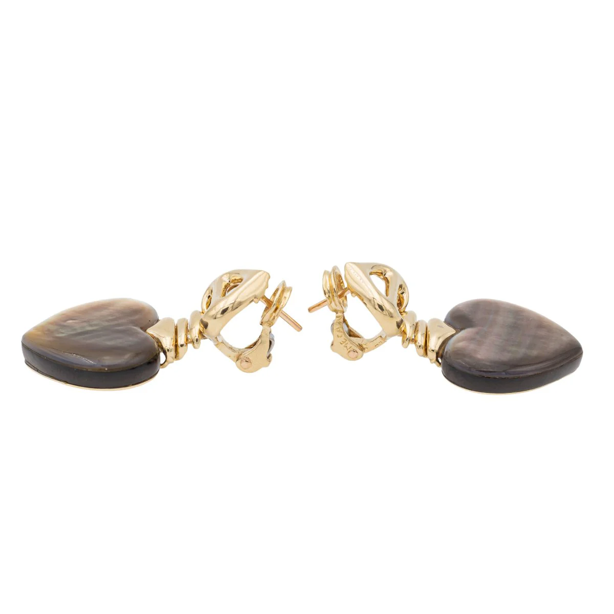 Heart earrings Yellow gold Mother-of-pearl - Image 3