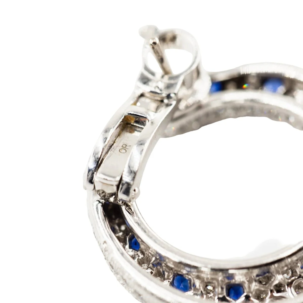 CARTIER "Panther" hoop earrings in Platinum, Sapphires, and Diamonds - Image 6