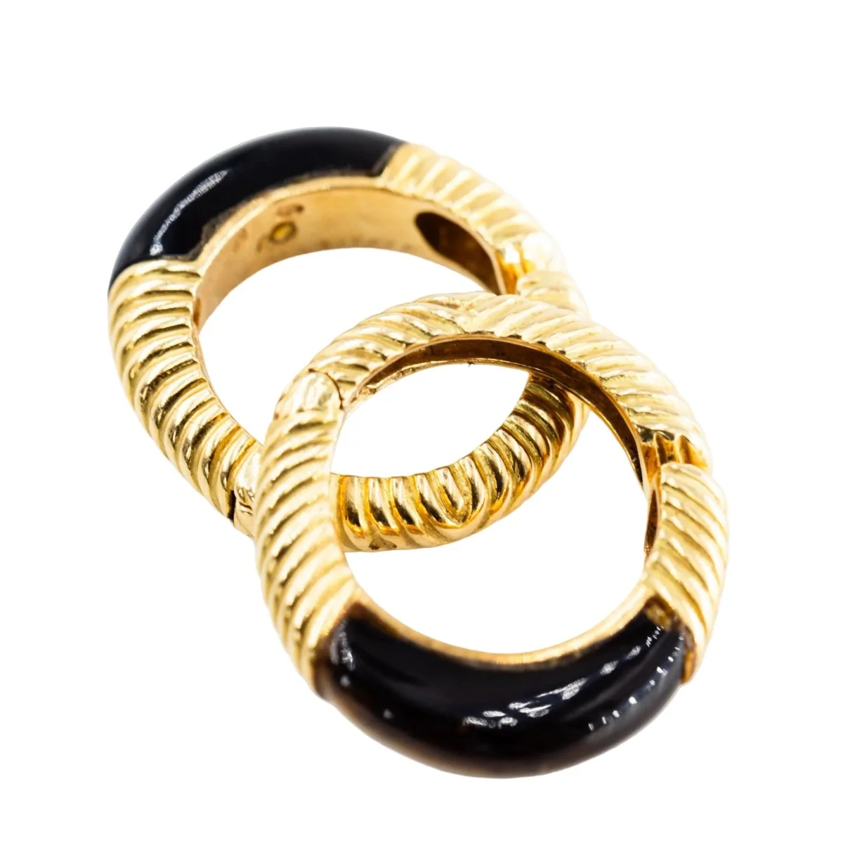 CHAUMET Hoop Earrings in Yellow Gold and Tiger's Eye - Image 5
