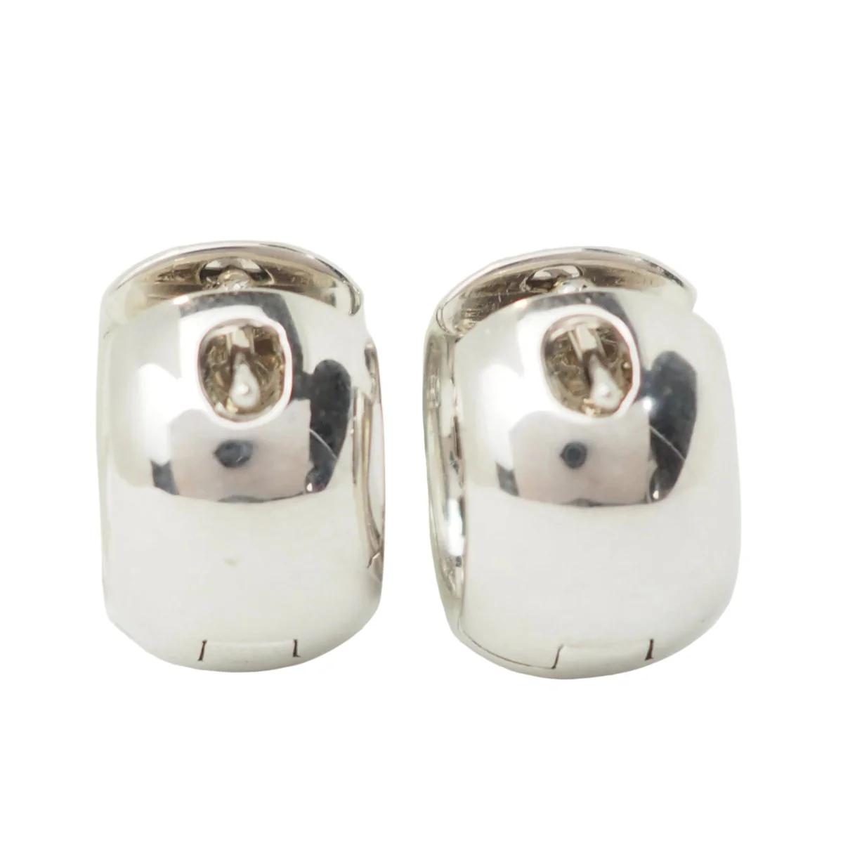 Earrings Creoles in white gold and diamonds - Image 4