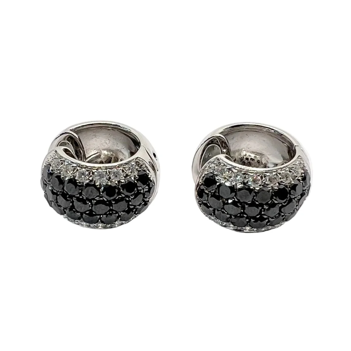 Earrings Creoles in white orang and diamonds - Image 2