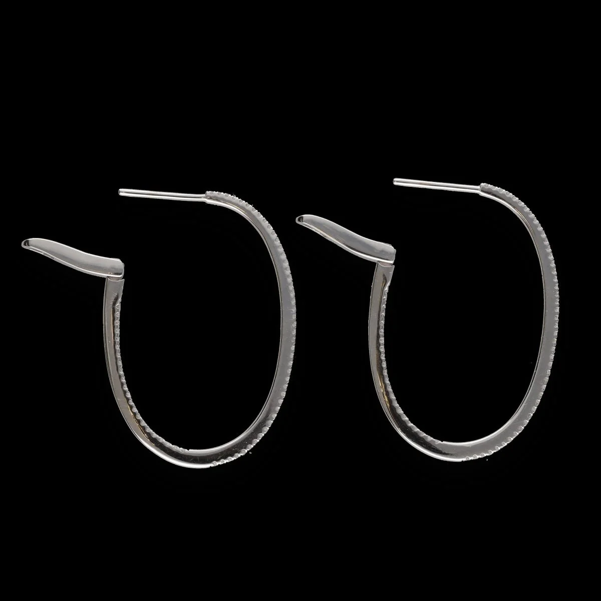 Earrings Créoles in 18k white gold diamonds 0.29 Cts G-VS. - Image 4