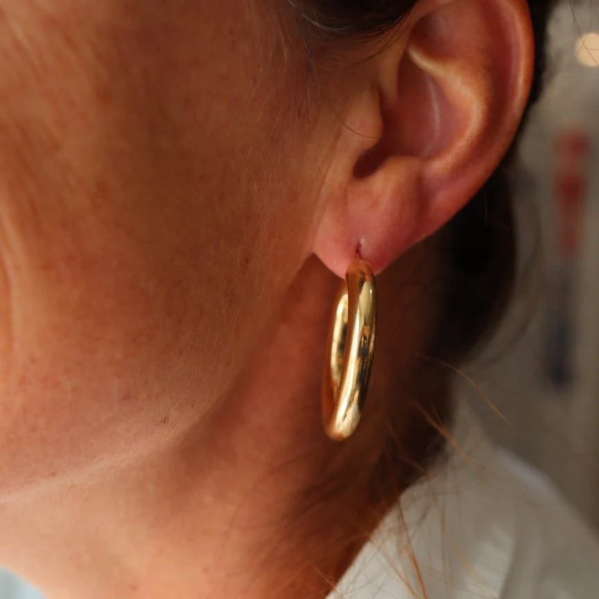 Hoop earrings in yellow gold - Image 2