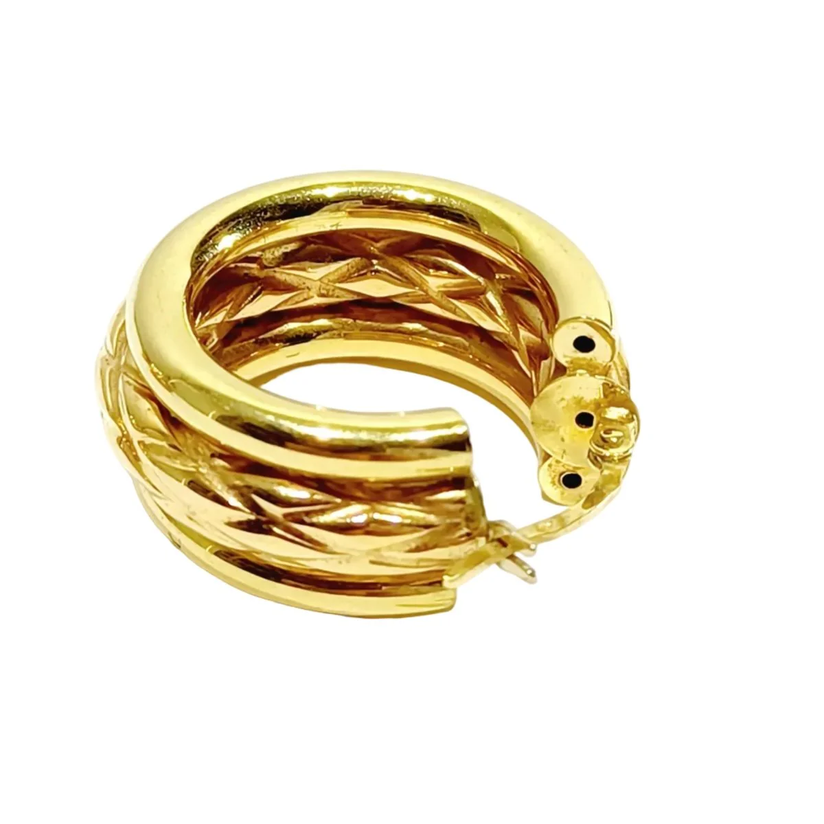 Earrings Creoles in yellow gold - Image 5