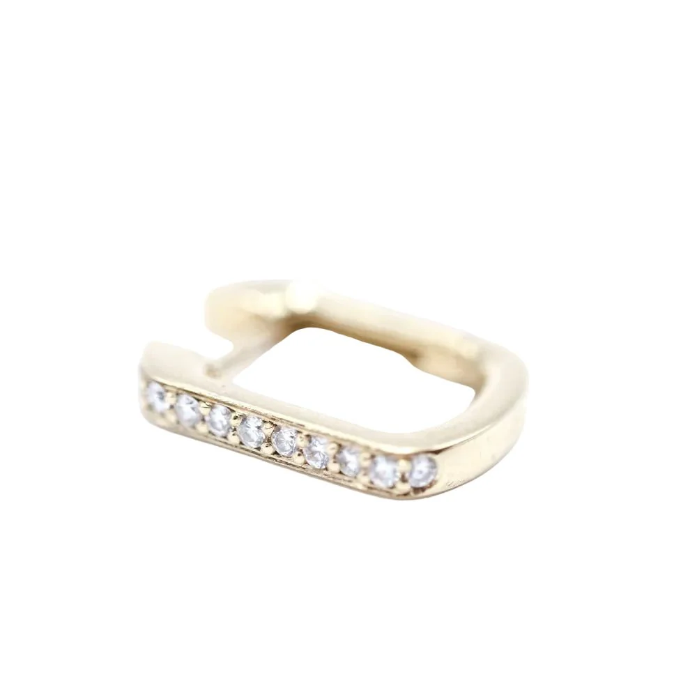 Earrings Creoles in yellow gold and diamonds