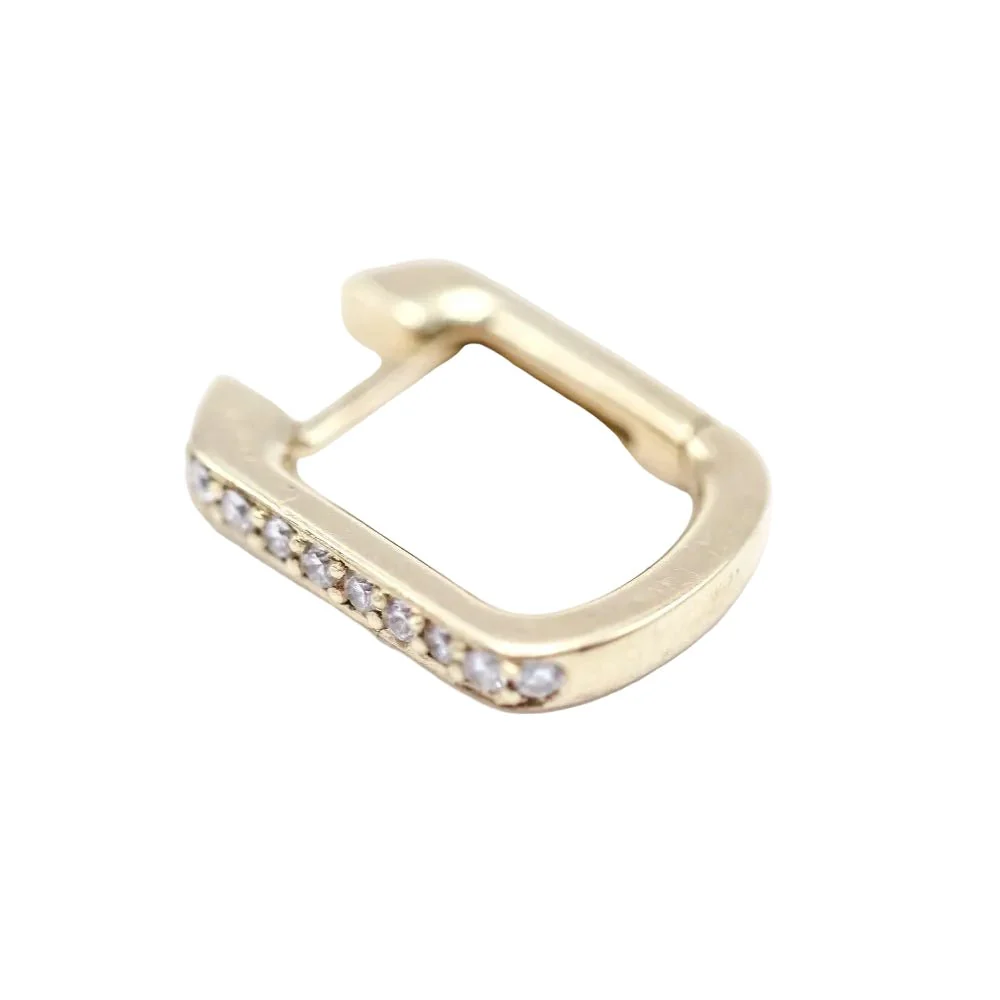 Earrings Creoles in yellow gold and diamonds - Image 3