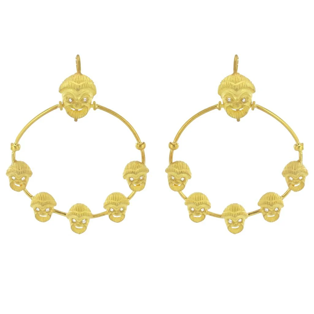 Earrings Creoles in ruddy and yellow gold
