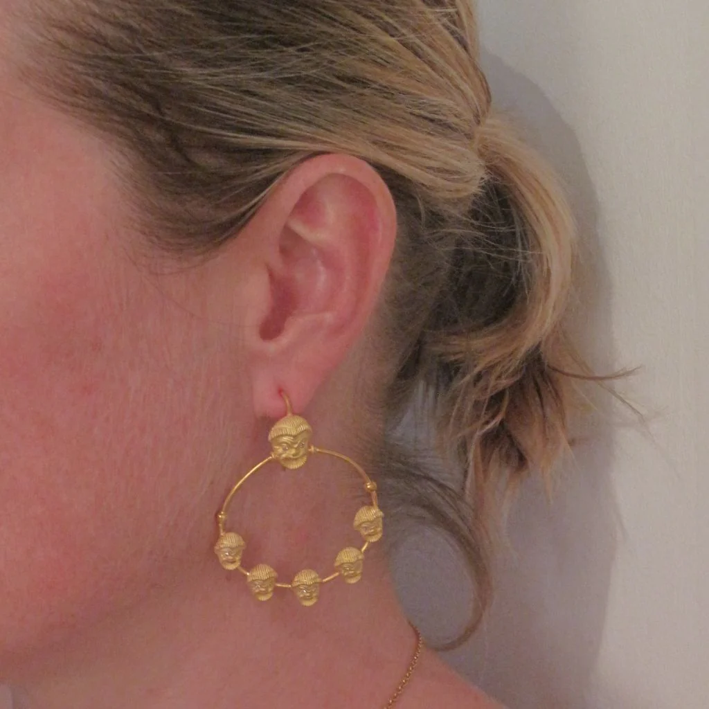 Earrings Creoles in ruddy and yellow gold - Image 2