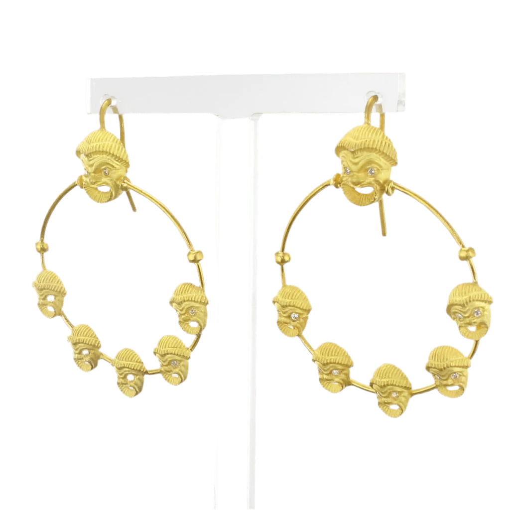 Earrings Creoles in ruddy and yellow gold - Image 3