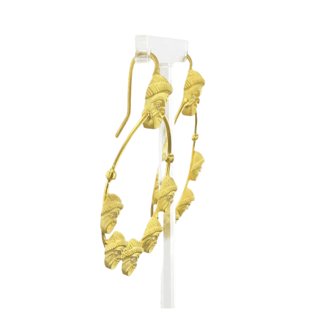 Earrings Creoles in ruddy and yellow gold - Image 4