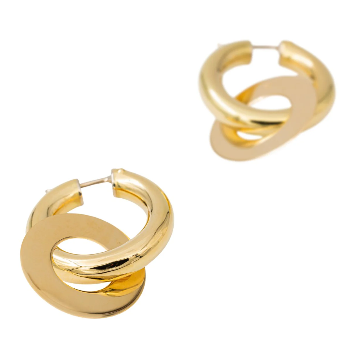 Yellow gold hoop earrings - Image 7