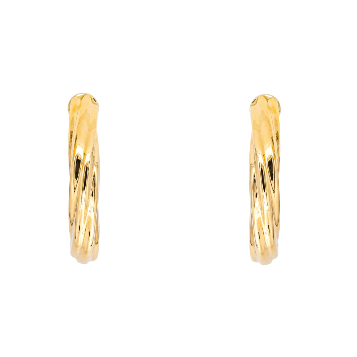Hoop earrings in yellow gold