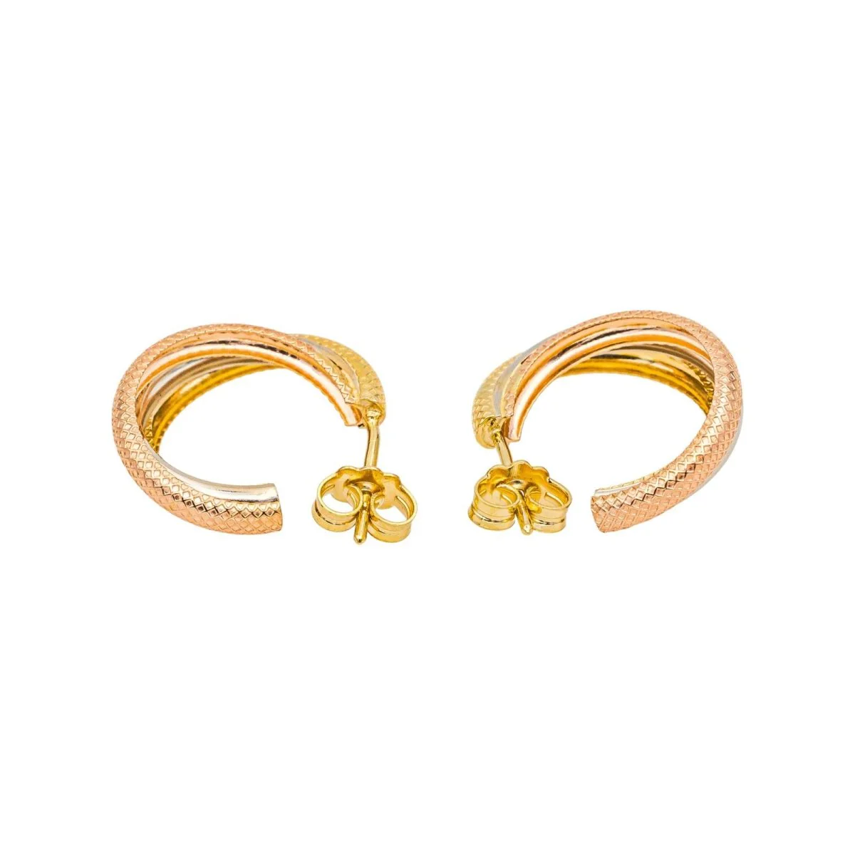 Hoop earrings in yellow gold, white gold and rose gold - Image 5