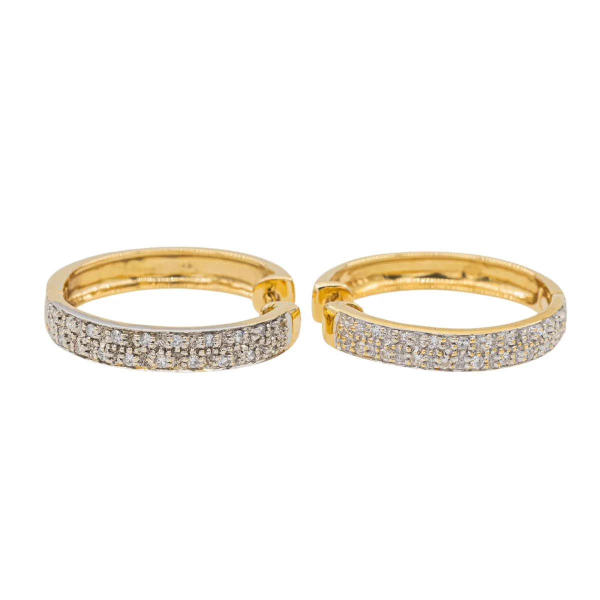 Creole earrings in yellow gold and diamond - Image 3