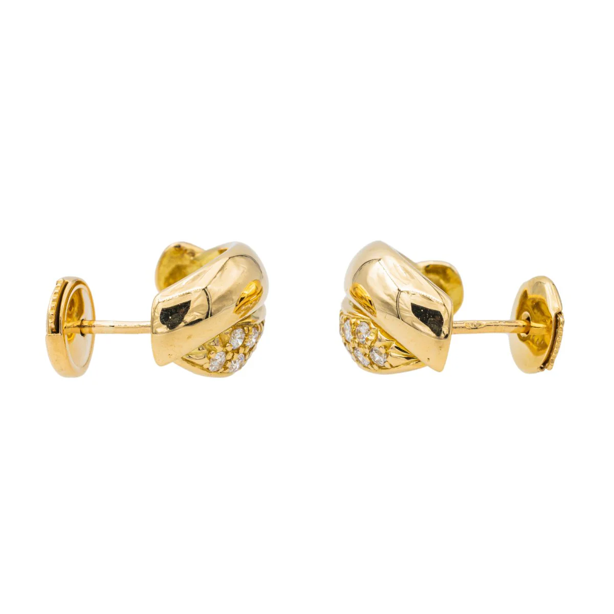 Hoop Earrings Yellow Gold Diamond - Image 3