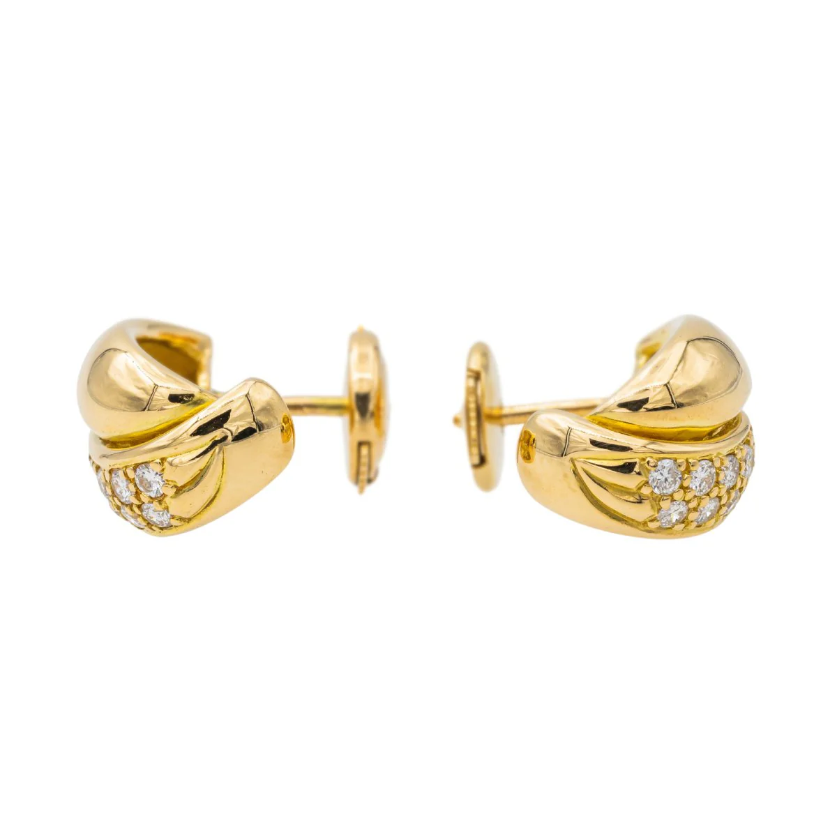 Hoop Earrings Yellow Gold Diamond - Image 6