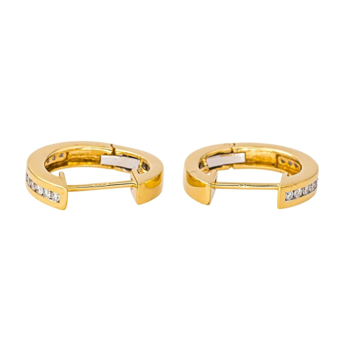 Creole earrings in yellow gold and diamond - Image 4