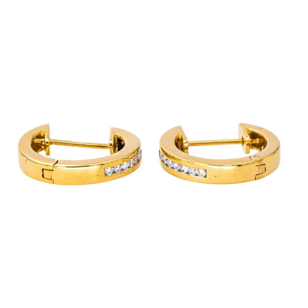 Creole earrings in yellow gold and diamond - Image 6